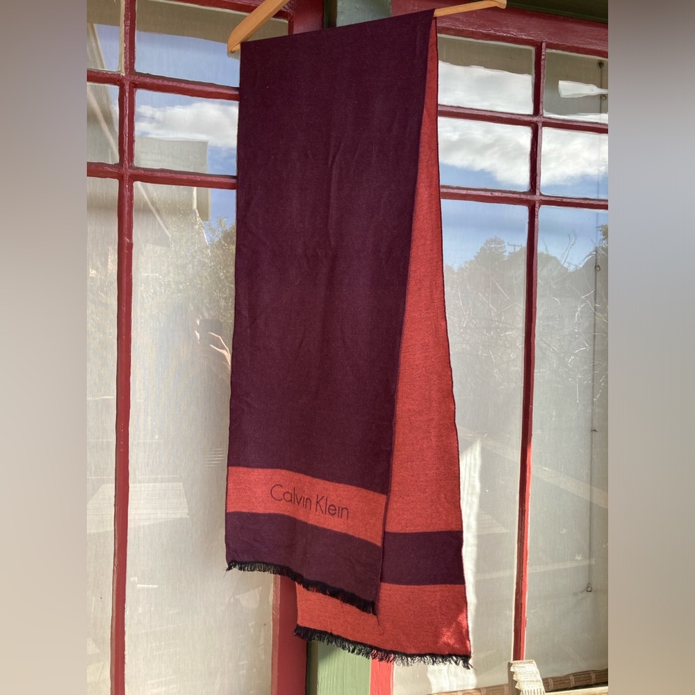 Calvin Klein Soft Maroon Scarf, Like New